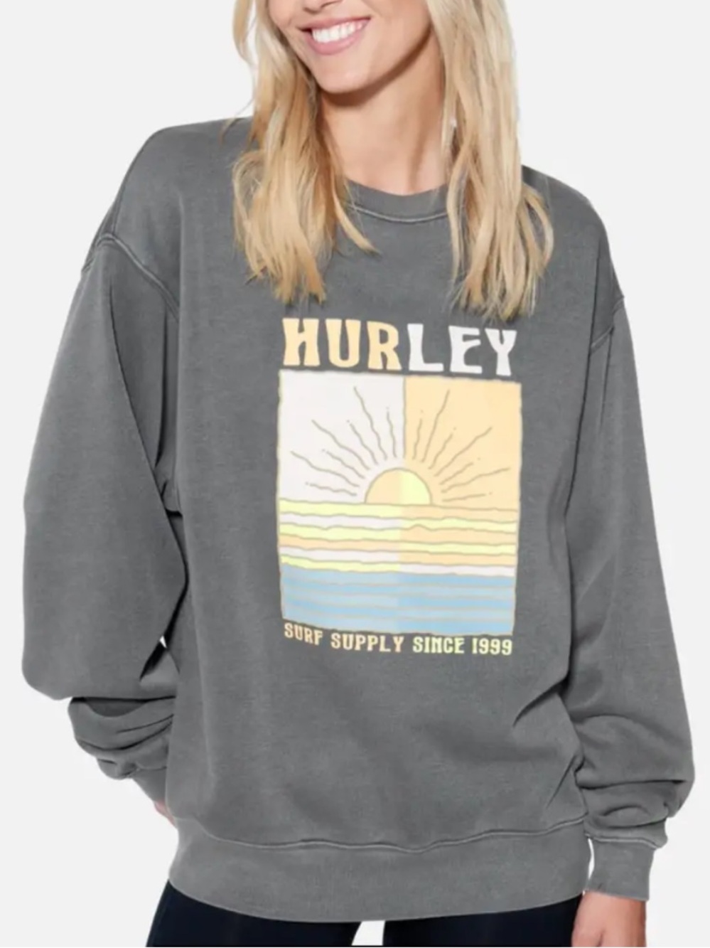 Hurley La Mer Graphic Boyfriend Pullover Sweatshirt